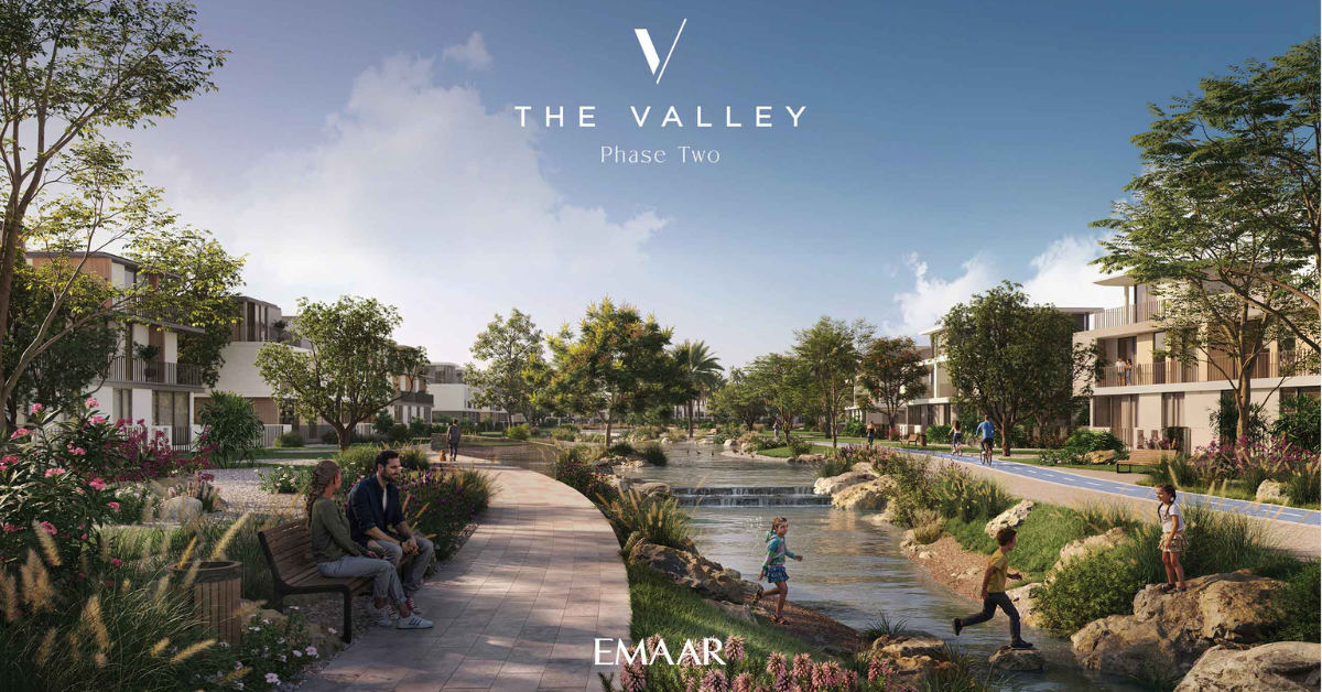 The Valley Phase 2 — masterplan perspective showing green corridors